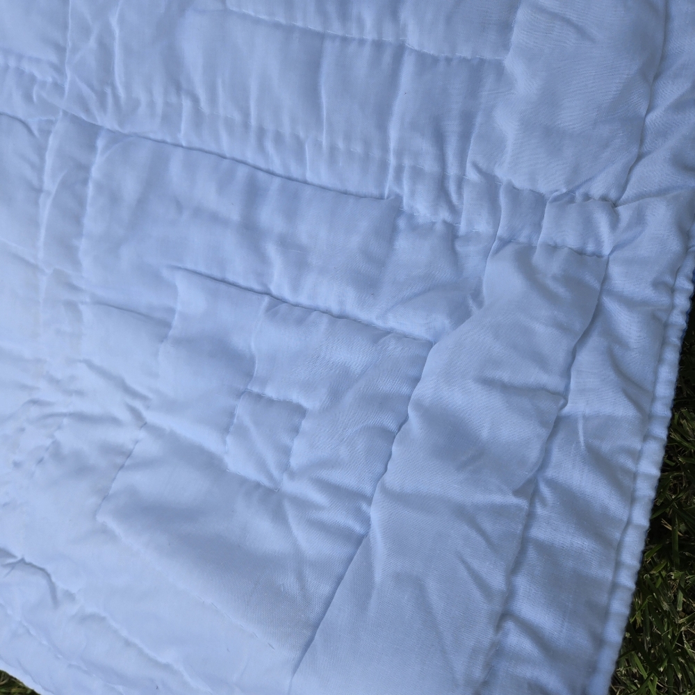 Vintage Log Cabin Lap Quilt stripe logcabin block squares blue green crib quilt - Picture 10 of 14